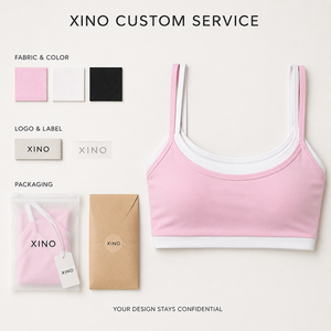 <span class=keywords><strong>Reggiseno</strong></span> Sportivo da Donna OEM con Logo Personalizzato, <span class=keywords><strong>Doppia</strong></span> Fascia, Bordi a Contrasto, Leggero, Traspirante, Imbottito, Supporto Leggero per Yoga e Allenamento - Product Image 5