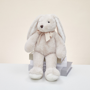 Fuzzy Plush Bunny Soft Lop Eared Rabbit 45cm Sitting Stuffed Animal With <b>Bow</b> Tie for Birthday Festival <b>Gift</b> - Product Image 1