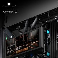 Thermalright A70 Vision V2 ATX Caso juegos tres lados sin columna de vidrio 8 CPU Fans Ranuras con pantalla LCD de 9,16 pulgadas