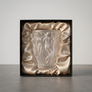 Modern Luxury <b>Small</b> Frosty Handmade Crystal Liuli Glass Round Shape Tabletop Decorative <b>Vase</b> for Home and Hotel Decor Glass Crys - Product Image 6