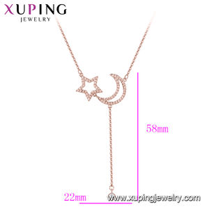 Collana-00997 Xuping gioielli <span class=keywords><strong>di</strong></span> moda splendido oro <span class=keywords><strong>di</strong></span> placcatura <span class=keywords><strong>luna</strong></span> e stella <span class=keywords><strong>di</strong></span> tipo pendente della collana per le signore - Product Image 3