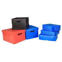 Boîtes de rangement pour documents MK Coroplast, caisses d'archives en polypropylène ondulé A4, boîtes en plastique avec couvercle