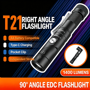 Nouvelle lampe torche tactique rotative <span class=keywords><strong>T21</strong></span> avec aimant, étanche IP66, AA 1400 lumens, laser, pour le camping, la pêche, le travail et l'entretien en extérieur - Product Image 1