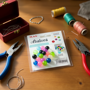 ILAN Abalorio 8mm Multicolor <b>Beads</b> for Jewelry Making 35pc - Product Image 3