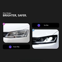 HETOP pour phare Jetta 2012-2018, lentille LED bicolore, mise à niveau de la lampe avant, accessoires de voiture, Plug and Play, DRL pour Volkswagen