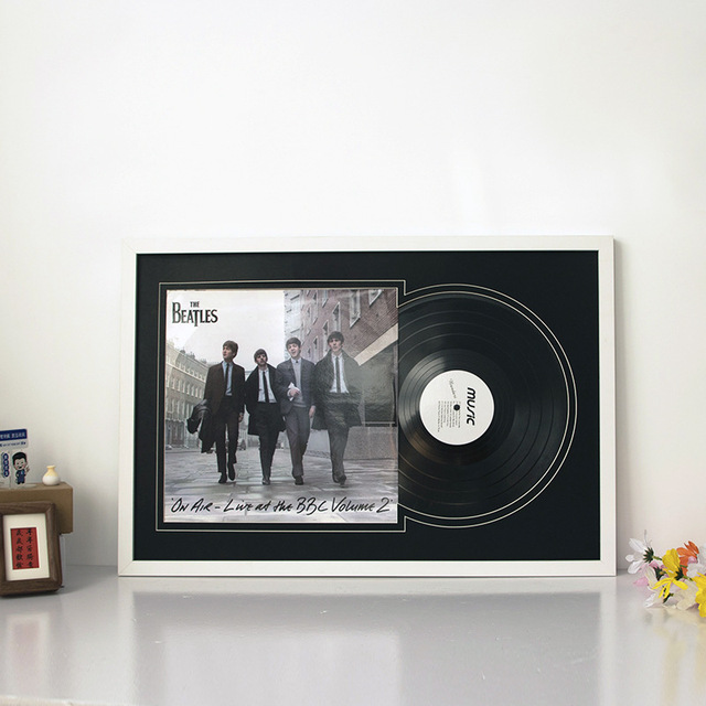 Handmade Solid Wood Vinyl Record & CD Album Photo Frame 12 Inch Square Geometry Customizable