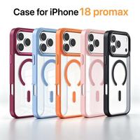Coque de téléphone antichoc transparente en TPU et PC avec cadre d'appareil photo magnétique en métal pour iPhone 18 Pro Max 17 Pro 16 15 – Vente en gros