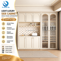 Buffet moderne en bois massif blanc crème à grande capacité de rangement, disponible en gros pour les projets d'approvisionnement en mobilier