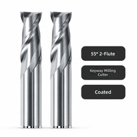 Fraise à queue plate en carbure monobloc à 4 dents, hélice de 55 degrés, revêtement TiCN, sur mesure OEM, pour usinage CNC