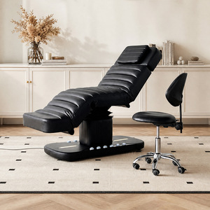Table de massage électrique professionnelle, robuste (320 kg), avec commande au pied et éclairage LED, fauteuil de spa facial réglable - Product Image 1