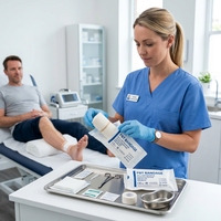 LONGWIN Bande élastique médicale professionnelle en PBT pour premiers secours 5CM*4.5M 70% Polyester 30% Viscose Certifiée CE Classe I LW-05058 3
