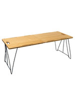Table pliante d'extérieur en bambou - Légère pour pique-nique, pêche et barbecue - Mobilier d'extérieur