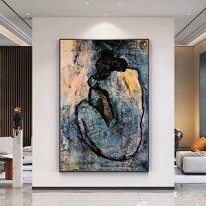 Peinture à l'huile abstraite peinte à la main, motif islamique <span class=keywords><strong>Guernica</strong></span>, art mural sur toile, décoration de maison pour le Ramadan - Product Image 3