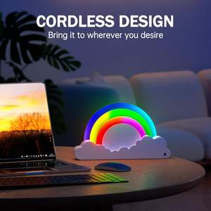 Новый яркий Радужный Ночной свет 14 видов цветов Удаленная перезаряжаемая атмосферная прикроватная лампа для гостиной романтический подарок для детей светодиод - Product Image 6