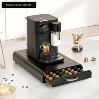 Tiroir de rangement pour dosettes de café, boîte de rangement de capsules de café de bureau, support de rangement en métal pour Nespresso, base de machine à café de type tiroir