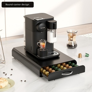 Tiroir de rangement pour dosettes de café, boîte de rangement de capsules de café de bureau, support de rangement en métal pour <span class=keywords><strong>Nespresso</strong></span>, base de machine à café de type tiroir - Product Image 1