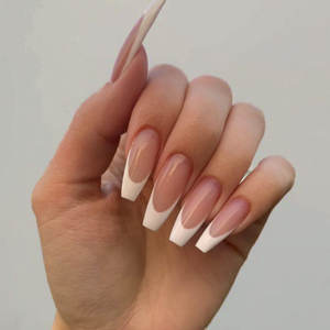 <span class=keywords><strong>SAVILAND</strong></span> Faux Ongles à Presser French Manucure Faits Main 160 Pièces 4X Acrylique Couverture Complète Préformés Longs Forme Cercueil Fini Mat Extensions d'Ongles DIY - Product Image 3