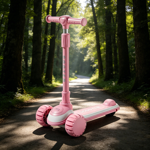 Trottinette pour enfants à 3 roues de haute qualité, pliable, avec roues en PU, éclairage lumineux et musique, pour les tout-petits et les enfants de 3 à 12 ans - Product Image 1