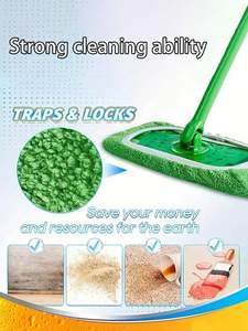 Tampons de nettoyage pour vadrouille <span class=keywords><strong>Swiffer</strong></span> Wet Dry à double usage, 8 pièces, tampon de recharge pour vadrouille rotative à absorption d'eau, recharge réutilisable en microfibre - Product Image 6