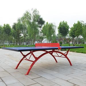 <span class=keywords><strong>Table</strong></span> de ping-<span class=keywords><strong>pong</strong></span> d'extérieur haut de gamme, <span class=keywords><strong>table</strong></span> de tennis de jardin stabilisée, plateau imperméable, support incurvé épaissi - Product Image 2