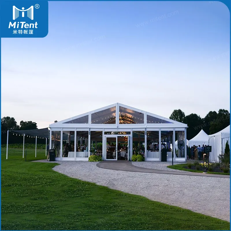 15x30m Clear span Outdoor Esszimmer Party Zelt Sitzer Hochzeits zelt mit Glaswänden
