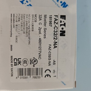 Interruptor de Circuito Eaton Moeller FAZ-C32/2-NA, 32A, 2P, 480V CA, Montaje en Panel, Certificación CE y UL - Product Image 3