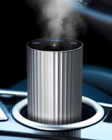 Diffuseur de voiture sans eau en alliage d'aluminium, rechargeable par USB, 2000 mAh, 3 minuteurs, arrêt automatique, support de tasse, CE FCC OEM ODM