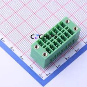 KF2EDGKVM-3.81-2*7P Plug-in Terminal Block Through hole,P=3.81mm Board-to-Board / Socket - Closed Screw Fixing 2x7P 3.81mm - Product Image 1