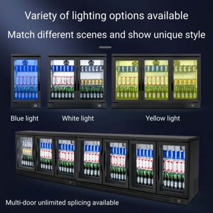 Réfrigérateur de bar encastrable sous comptoir avec portes en verre trempé double, élégant réfrigérateur intégré pour hôtel, café, bar commercial - Product Image 5