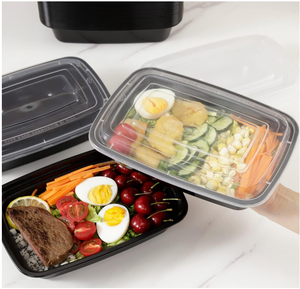 Bán buôn xách tay màu đen 1 ngăn bữa ăn chuẩn bị thực phẩm lưu trữ <span class=keywords><strong>container</strong></span> PP Bento hộp có thể tái sử dụng nắp lò vi sóng máy rửa chén an toàn - Product Image 4