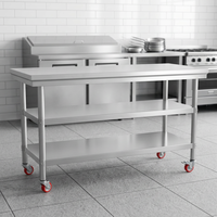 Industriële RVS 201 304 werktafel voor restaurants, keukenuitrusting, multifunctionele werktafel