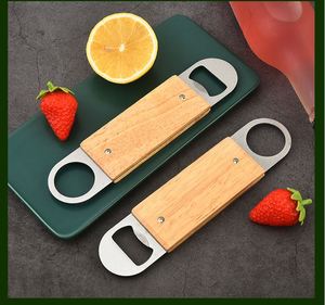Ouvre-bouteille plat écologique en bois pour bouteilles de bière, de boissons et de conserves, avec logo gratuit - Product Image 2