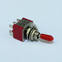 DaierTek Mini interrupteur à bascule en laiton DPDT bidirectionnel 6 broches On-On avec bornes à souder et poignée en plastique et en métal