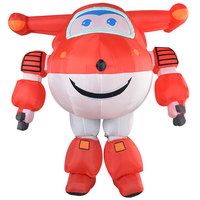 Costume de mascotte gonflable personnalisé de 2 m, hélicoptère Jett, personnage de dessin animé, pour adulte
