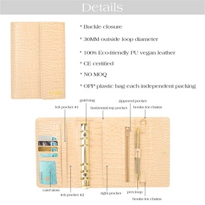 Hongboが新しくリリースしたカスタム7色A6クロコダイルレザーバジェットバインダーを学校/オフィス/クリスマスギフトとしてマネーオーガナイザーウォレットに - Product Image 5