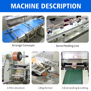 Machines à sceller automatique pour sachets, gâteaux, gaufrettes, biscuits, biscuits, oreiller, ligne d'emballage alimentaire - Product Image 4