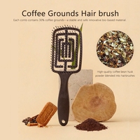 Brosse démêlante écologique en poils de sanglier éventilée, sans douleur, pour le cuir chevelu, avec picots creux, pour café recyclé