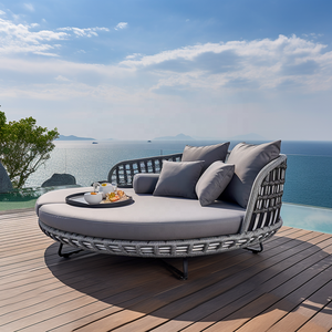 سرير نهاري أنيق من الألومنيوم والحبال للاسترخاء تحت أشعة الشمس في غرفة النوم أو الفيلا أو المدرسة - Product Image 1