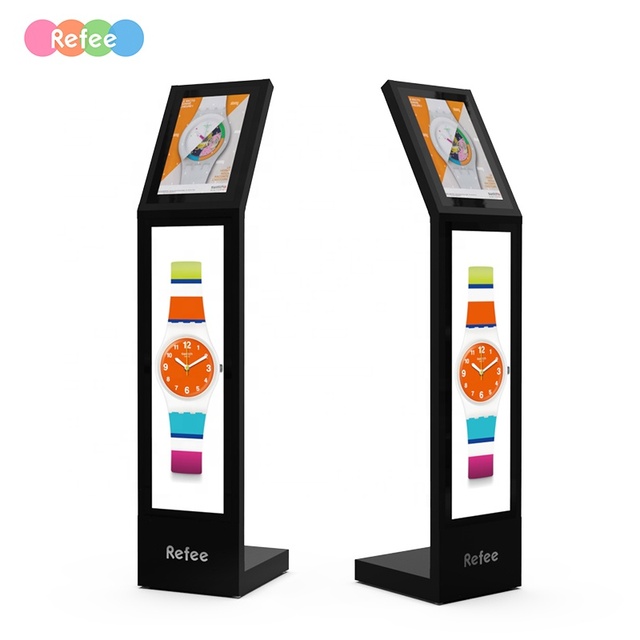 Ultra Wide Digital Signage Advertising Screen Floor Standing Portable Information Kiosk Touch Screen Anti-Glare Coating