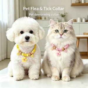<span class=keywords><strong>Collar</strong></span> Antipulgas Moderno y Lujoso para Mascotas, Diseño de Madera de Alcanfor, Ajustable, Bonito, Color Macaron, Material ABS, Patrón de Dibujos Animados, Estilo Casual - Product Image 1