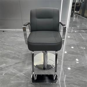 New Design Gold Round Base Armrest Black Leather Metal Salon <b>Chair</b> Hair Salon Furniture Barber <b>Chair</b> <b>Hairdressing</b> - Product Image 2
