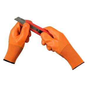 Guantes de PVC con Revestimiento de Poliéster Elástico en la Muñeca, Superficie de PVC Ligeramente Texturizada, para Construcción y Mantenimiento - Product Image 4