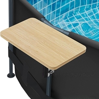Tragbarer Holz-Getränkehalter & Tisch für den Poolbereich, Whirlpool-Tablett für den Außenbereich