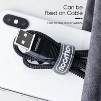 Organisateur de câbles USB portable réutilisable en nylon, avec crochets et boucles colorés, pour la gestion des câbles