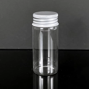 หลอดแก้วใสทางการแพทย์ก้นแบนทรงกลมพร้อมฝาอลูมิเนียมและ10ml15ml20ml25ml30ml40ml50ml60ml80ml100ml ปิด - Product Image 2
