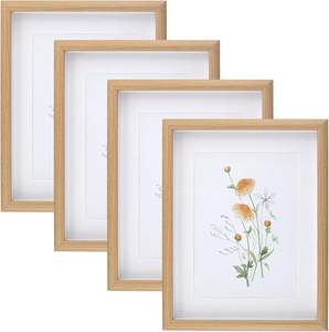 Cadre photo personnalisé en bois naturel avec passe-partout pour portrait familial, affichage paysage, personnalisable - Product Image 4