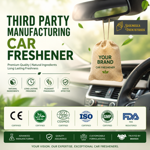 Parfum de voiture personnalisé, désodorisant, usine OEM, sac en jute bio, produit de parfum pour véhicule écologique, emballage à marque privée - Product Image 2