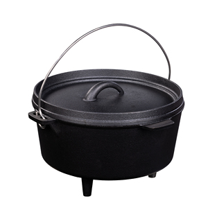 <span class=keywords><strong>Set</strong></span> di Pentole in Ghisa Pretrattata per Campeggio con Scatola in Legno, Ideale per Cucina all'Aperto - Product Image 3