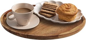 Suministro al por mayor de bandeja redonda de madera para taza de té y aperitivos bandeja de madera única para la exportación mundial de la India - Product Image 4