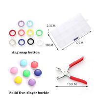 Ensemble de fermoirs à cinq doigts en acier inoxydable multicolore, creux et solides, type nœud chinois/boutons grenouille, pour bébés, à fixation discrète